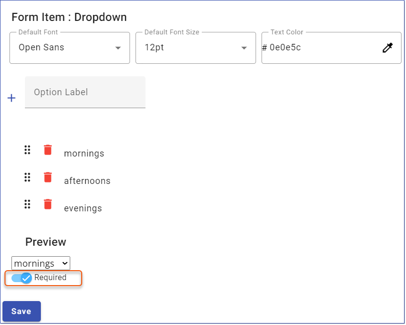 Form Dropdown Item