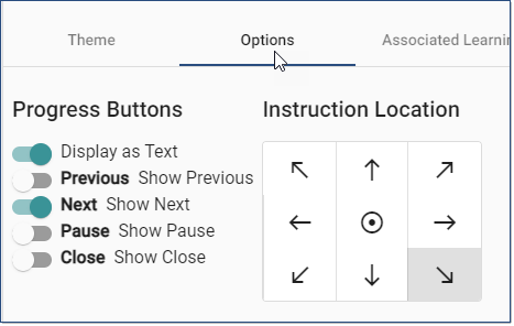 options buttons