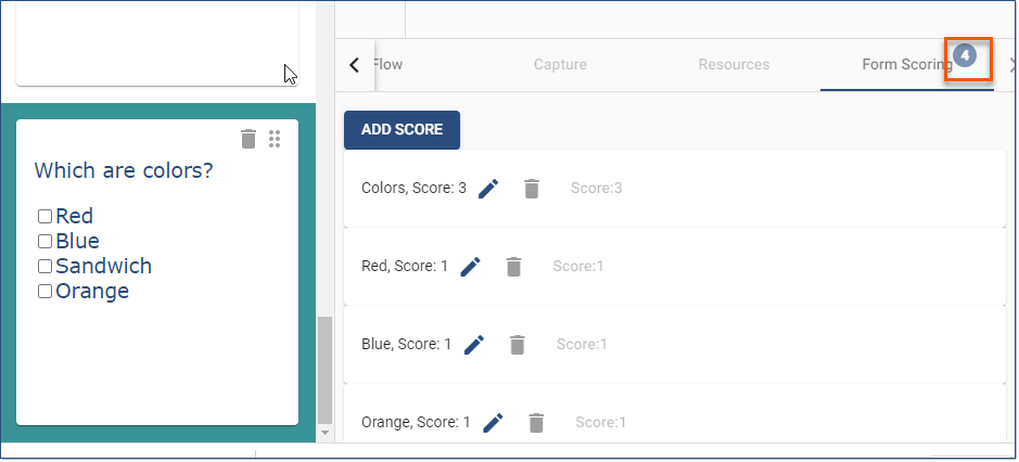 form scoring count