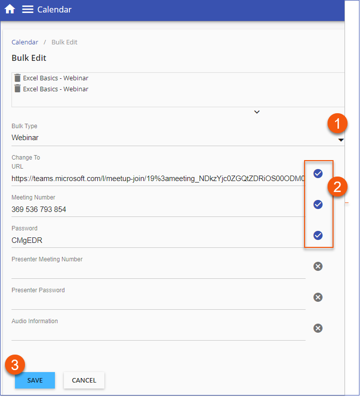 Calendar Bulk Edit - Webinar