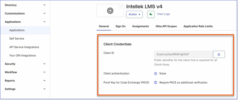 LMSv4OKTA SSO Client Credentials