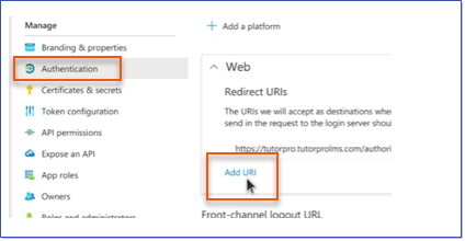 azure add uri