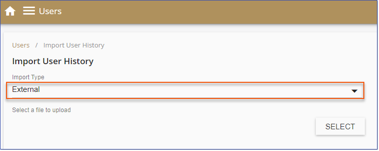 Import User History - External History Import Type