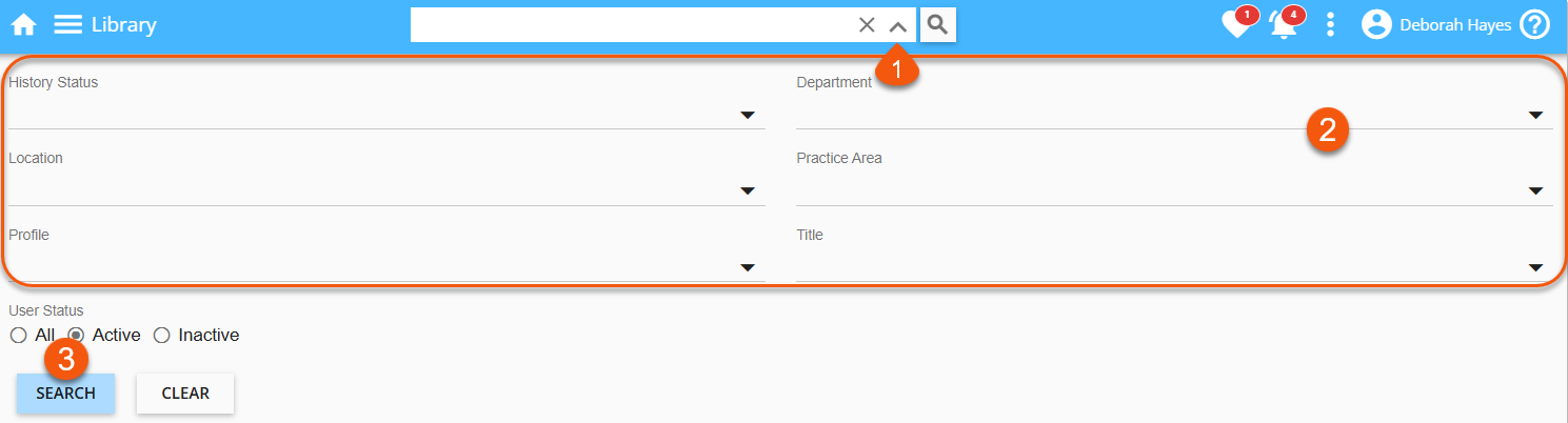 Library > Path > Users List - Advanced Search Panel