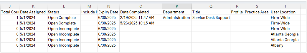 Exported User List 