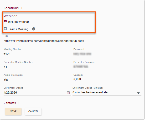 Include Webinar Option